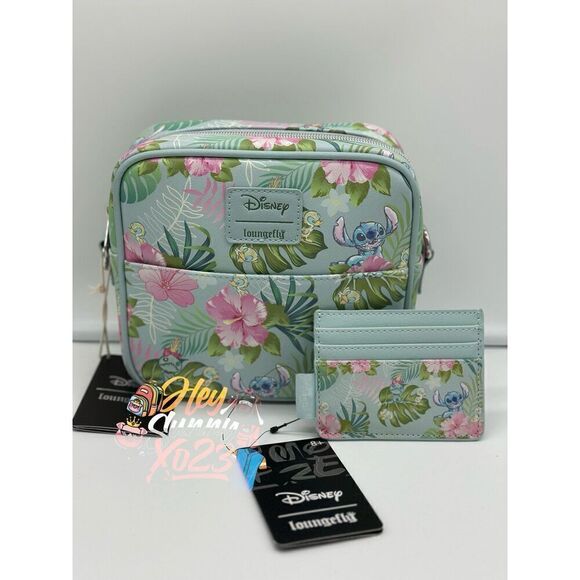 Loungefly Disney Stitch Duck Flower Square Crossbody Bag Set